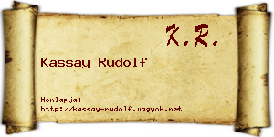 Kassay Rudolf névjegykártya